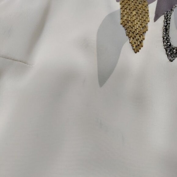 NWT Ted Baker Embellished Whimsy Weddingguest Above Knee Dress Cream Womens M - Picture 10 of 16